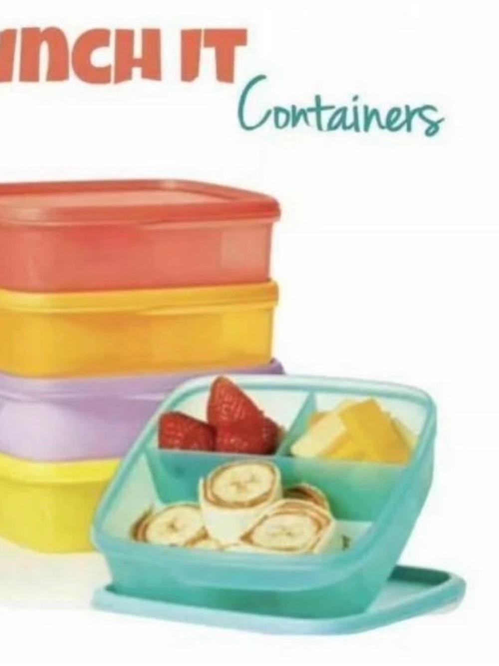 Tupperware Lunch It Container Set Of 5- Multicolor